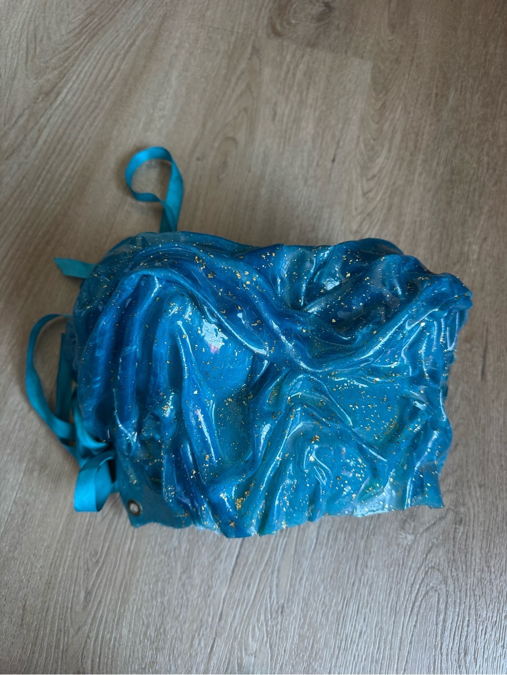 Handmade Blue Wet-Look Resin Corset Top + Matching Earrings